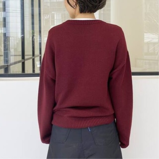 L'Appartement DEUXIEME CLASSE(アパルトモンドゥーズィエムクラス)のアパルトモン GENTLEMAN KNIT《ジェントルマンニット》 ボルドー レディースのトップス(ニット/セーター)の商品写真