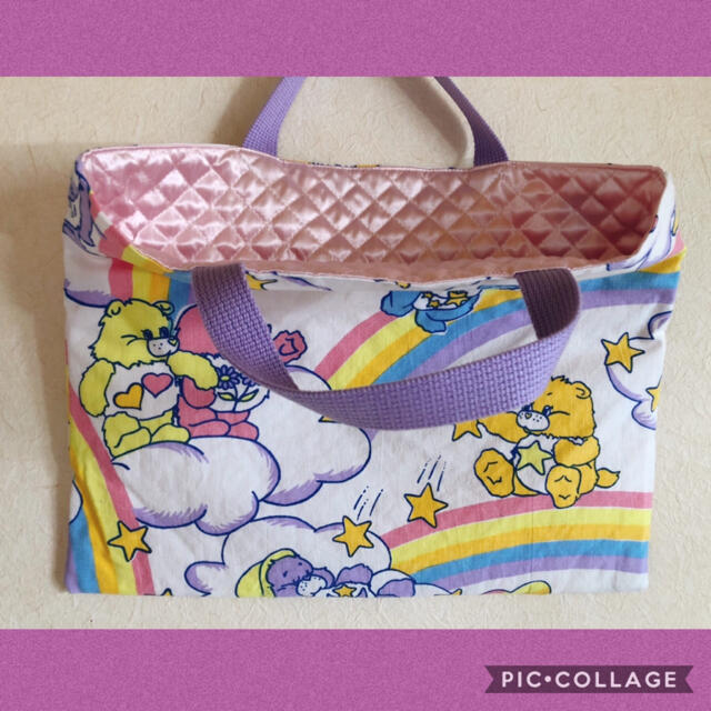 ハンドメイド♡ケアベア♡レッスンバック♡トートバッグ♡エコバック♡入園入学グッズ ハンドメイドのキッズ/ベビー(バッグ/レッスンバッグ)の商品写真