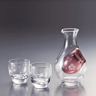 トウヨウササキガラス(東洋佐々木ガラス)の冷酒セット　雪花月(グラス/カップ)
