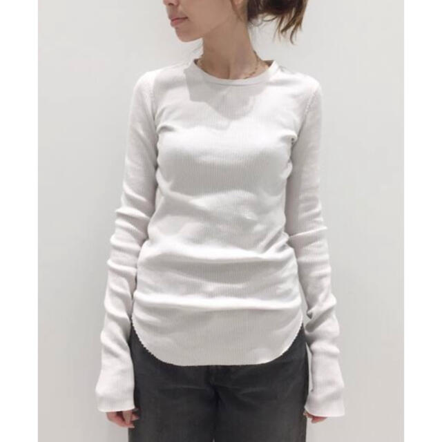 L'Appartement DEUXIEME CLASSE(アパルトモンドゥーズィエムクラス)のL'Appartement RIB L/S TOP  ナチュラル　アパルトモン レディースのトップス(カットソー(長袖/七分))の商品写真