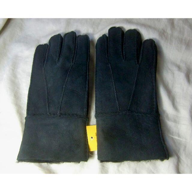 手袋　ムートン　羊革　未使用　メンズ　黒　スウェード メンズのファッション小物(手袋)の商品写真