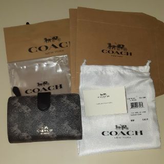 コーチ(COACH)のCOACHコーチ折り財布　キャリッジ柄(財布)