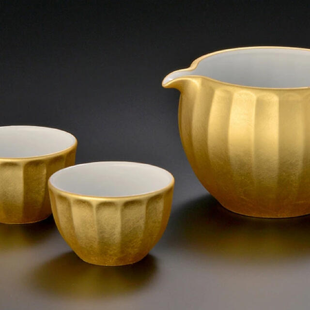 送料込☆箔一 HAKUICHI 無垢 ぐいのみ 酒器セット 本金 - グラス/カップ