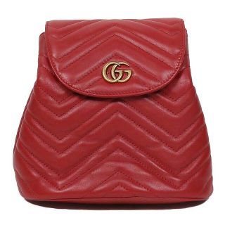 グッチ(Gucci)のグッチ GUCCI GGマーモント キルティングミニバックパック リュ【中古】(リュック/バックパック)