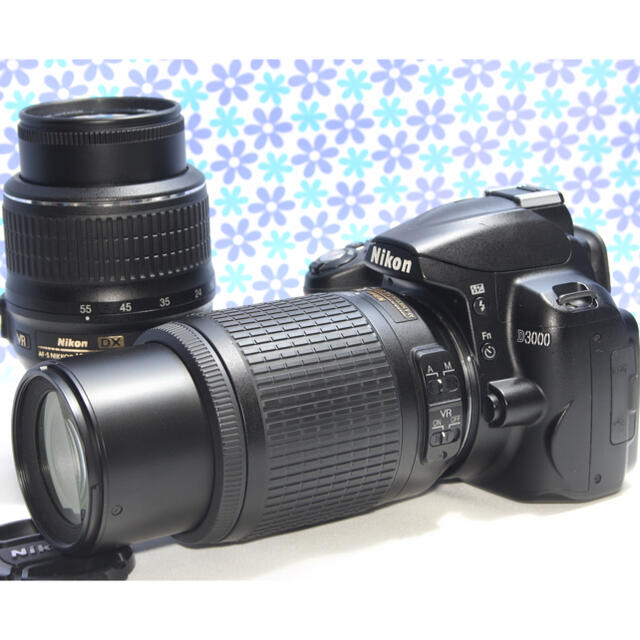 極美品❤️Nikon D3000 ダブルズームセット❤️手振れ補正❤️高画質❤️スマホ/家電/カメラ