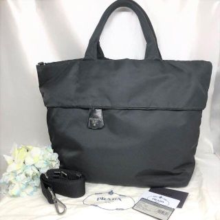 プラダ(PRADA)の美品★　プラダ　テスート　2way　黒　リバーシブル(ハンドバッグ)