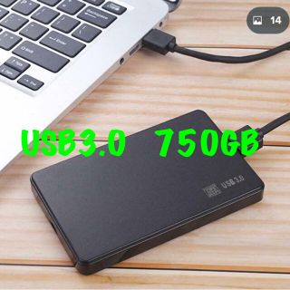 トウシバ(東芝)の東芝　750GB HDD USB3.0 外付　ポータブル ハードディスク 2.5(PC周辺機器)