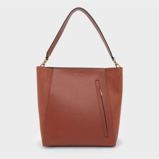 チャールズアンドキース(Charles and Keith)のチャールズアンドキース　トート　ブラウン(トートバッグ)