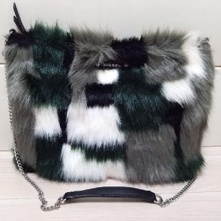 ディーゼル(DIESEL)の美品 DIESEL 2way ファーショルダーバッグ クラッチバッグ 迷彩(ショルダーバッグ)