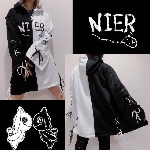 NieR　TWO-TONE BRAID ZIP OUTER【裏起毛フリース】