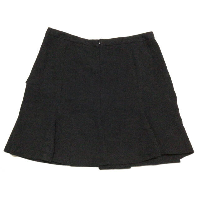 ZARA(ザラ)の美品　ザラ　ジャガード地柄　フリルスカート　ヒップハング　黒　日本M/ usS レディースのスカート(ひざ丈スカート)の商品写真