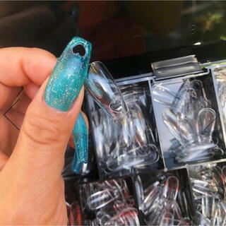 【日本未発売】ハートくりぬきネイルチップ♡GEL-X コスメ/美容のネイル(つけ爪/ネイルチップ)の商品写真