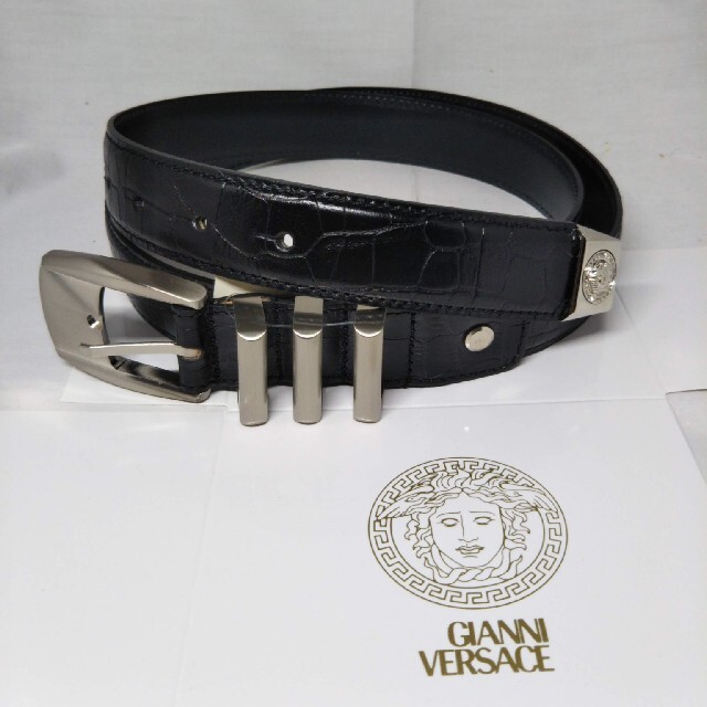 Gianni Versace   新品・未使用品ヴェルサーチ・メンズベルト銀色3