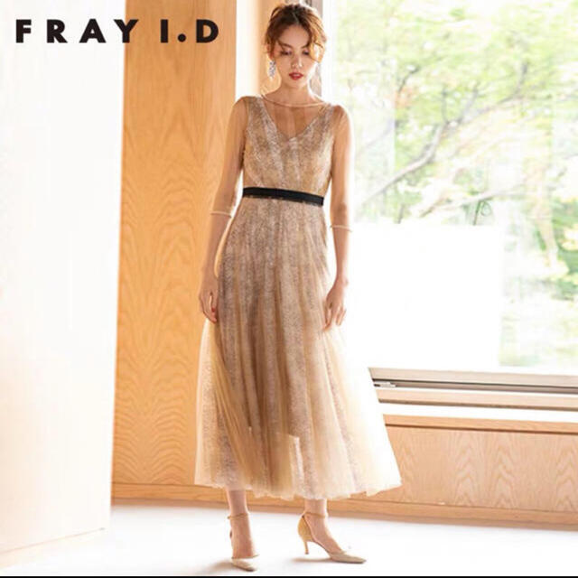 値下げ！FRAY ID チュールワンピひざ丈ワンピース