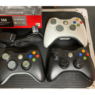 エックスボックス360(Xbox360)のxbox 360 コントローラー 3個セット レシーバー付き windows(PC周辺機器)
