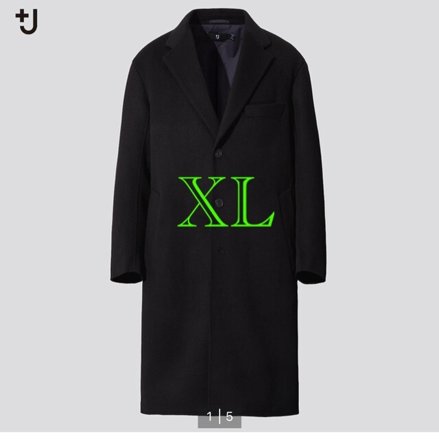 UNIQLO ジルサンダー カシミヤブレンドオーバーサイズチェスターコート XLジャケット/アウター