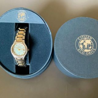 シチズン エコドライブ ソーラー 腕時計 CITIZEN パール盤面