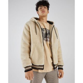 ベルシュカ(Bershka)のBershka ボアジャケット メンズ パーカー 美品(ブルゾン)