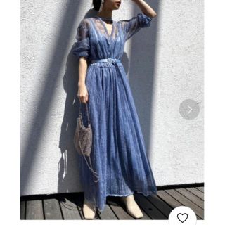 アメリヴィンテージ(Ameri VINTAGE)のameri LADY LACE PLEATS DRESS 新品(ロングドレス)