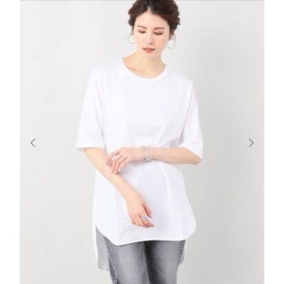 スピックアンドスパン(Spick & Span)の【新品タグ付】Spick & Span ATON エイトン ラウンドヘムＴシャツ(Tシャツ(半袖/袖なし))