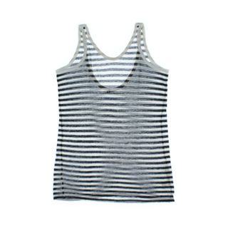 ティーバイアレキサンダーワン(T by Alexander Wang)のT by ALEXANDER WANG ノースリーブ F 白ｘ紺(ボーダー) 【古着】【中古】(タンクトップ)