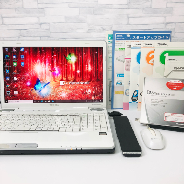 office付★東芝 ノートパソコン/新品SSD/Windows10/有線マウス