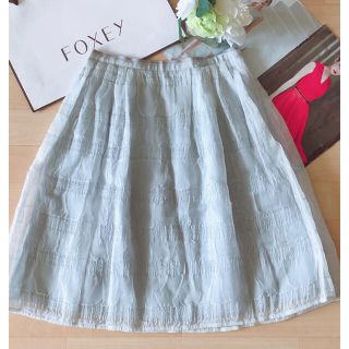 フォクシー(FOXEY)の極美品！FOXEY 絹入りＣｏｔｔｏｎ Ｃａｎｄｙスカート   38 Rene(ひざ丈スカート)