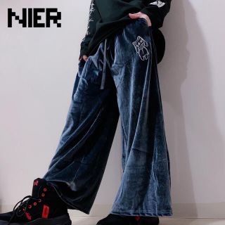 NieR SILVER VELOUR WIDE PANTS ベロアワイドパンツ(カジュアルパンツ)