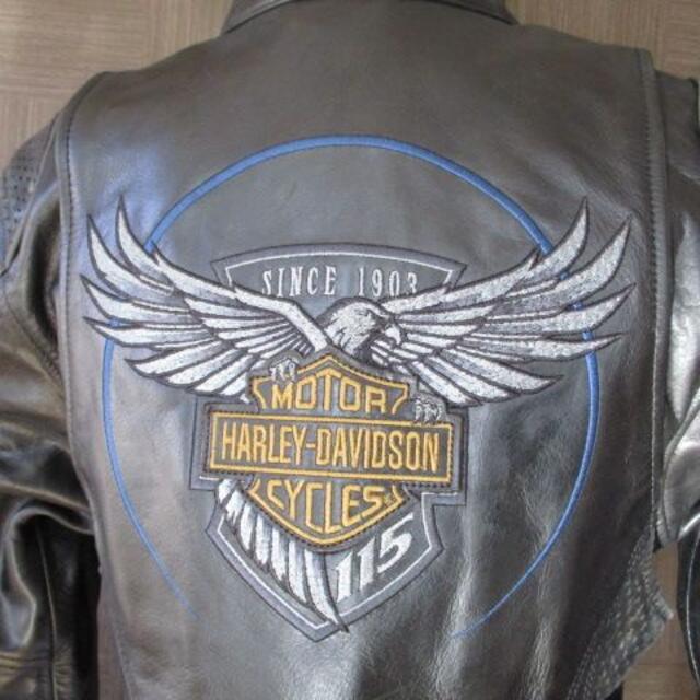 バックのイーグルとHaHarley-Davidson★ハーレーライダースレザージャケット115周年記念