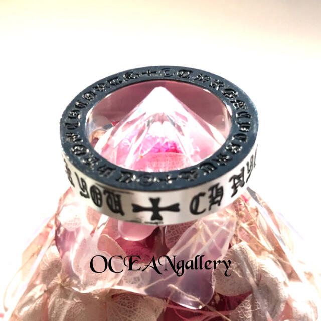 送料無料　24号　シルバーステンレスファックユークロス十字架スペーサーリング指輪 メンズのアクセサリー(リング(指輪))の商品写真