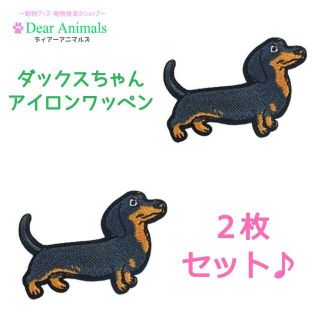 ダックスフンド ダックス アイロンワッペン 新品未使用品 039(犬)