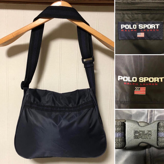 POLO RALPH LAUREN(ポロラルフローレン)の激レア！90s POLO SPORT ポロスポーツ ナイロン ショルダーバッグ メンズのバッグ(ショルダーバッグ)の商品写真