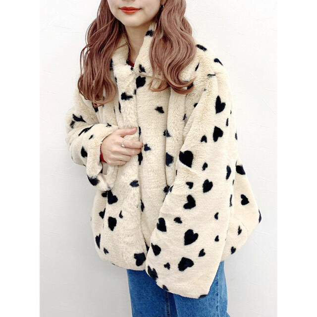 レディースjumelle ジュメロ Heart fur coat ファー　コート