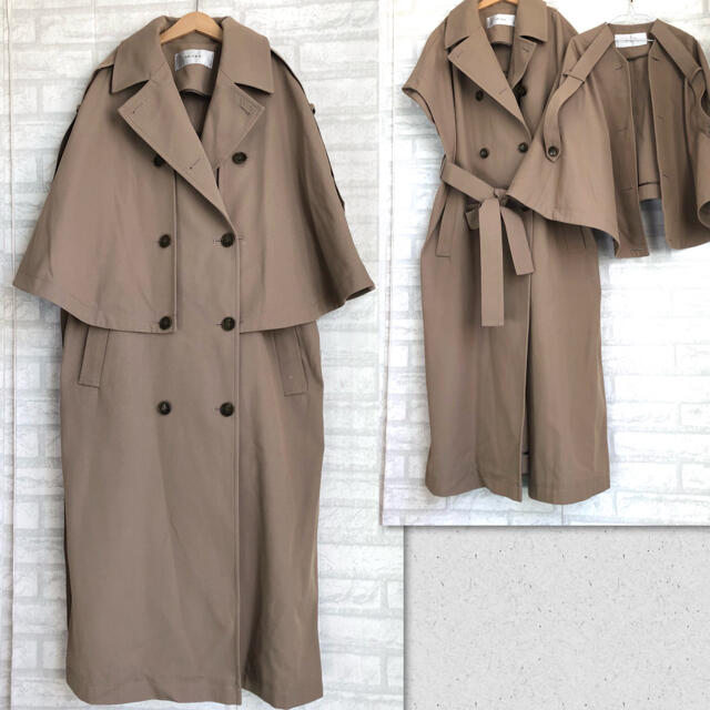 美品 ADORE 2way シャンブレーツイルコート アドーア トレンチ コート
