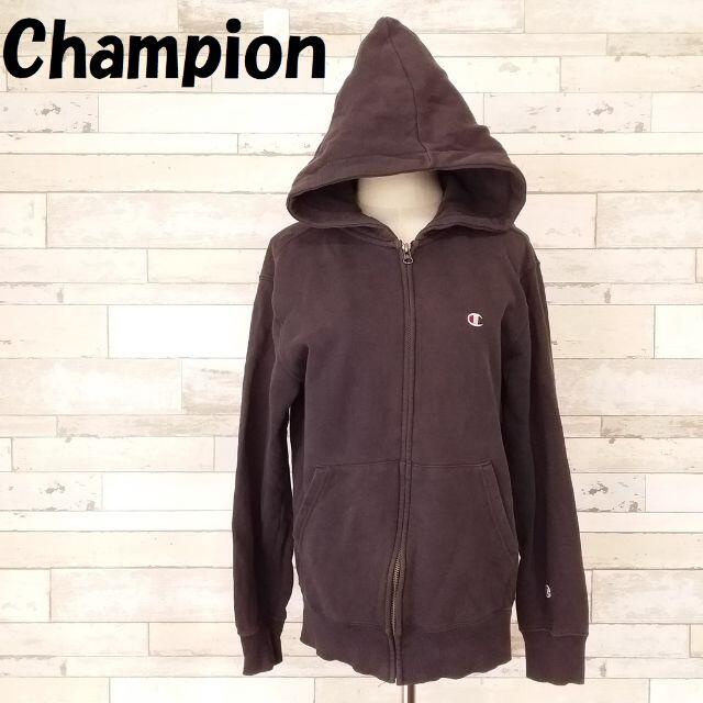 Champion(チャンピオン)の【人気】チャンピオン ワンポイント刺繍ロゴ ジップパーカー サイズM レディース レディースのトップス(パーカー)の商品写真