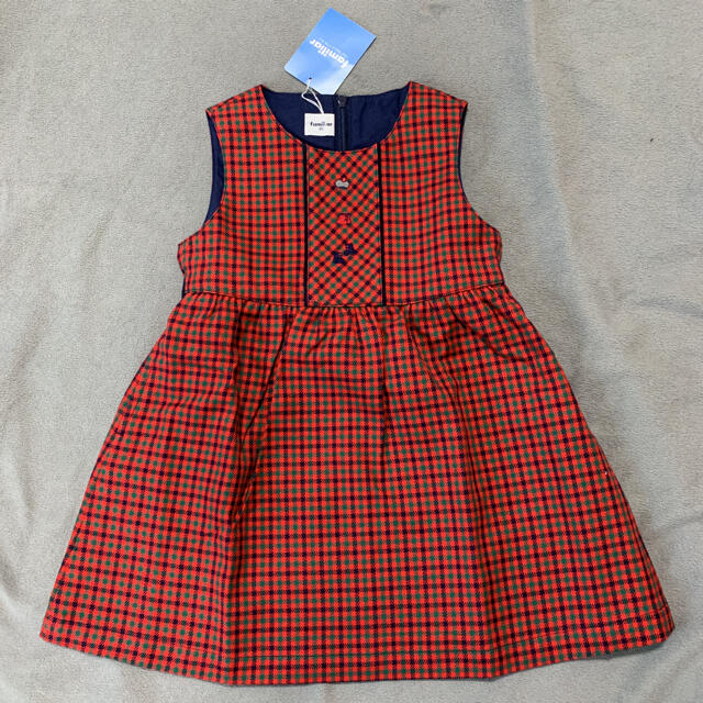 新品ファミリアワンピース90 キッズ/ベビー/マタニティのキッズ服女の子用(90cm~)(ワンピース)の商品写真