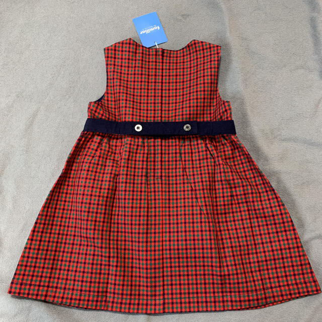 新品ファミリアワンピース90 キッズ/ベビー/マタニティのキッズ服女の子用(90cm~)(ワンピース)の商品写真