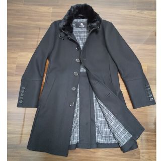 バーバリーブラックレーベル(BURBERRY BLACK LABEL)のバーバリーブラックレーベル ロングコート ラビットファー BURBERRY(ステンカラーコート)