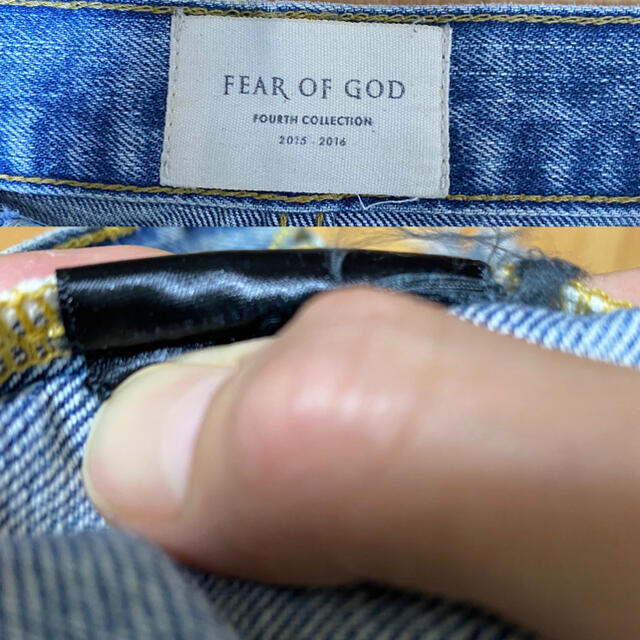 素材✔コットンFEAR OF GOD スリム ririジップ ブラック デニム ジーンズ