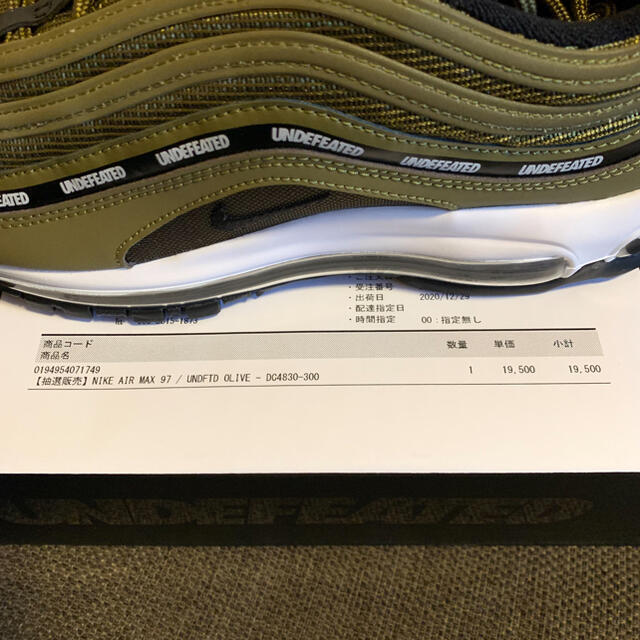NIKE(ナイキ)の定価以下 NIKE AIR MAX 97 UNDEFEATED OLIVE 28 メンズの靴/シューズ(スニーカー)の商品写真