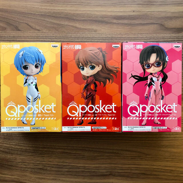 BANPRESTO(バンプレスト)のQposket エヴァ レイ & アスカ & マリ Aカラー3種セット エンタメ/ホビーのフィギュア(アニメ/ゲーム)の商品写真