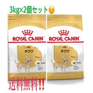 ロイヤルカナン(ROYAL CANIN)の2名限定価格‼️ロイヤルカナン　チワワ　成犬　ドライフード　3kg✕2個(ペットフード)