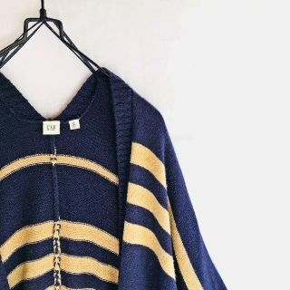 ギャップ(GAP)のold gap キャメル混 ニットポンチョ オールドギャップ 古着(ポンチョ)