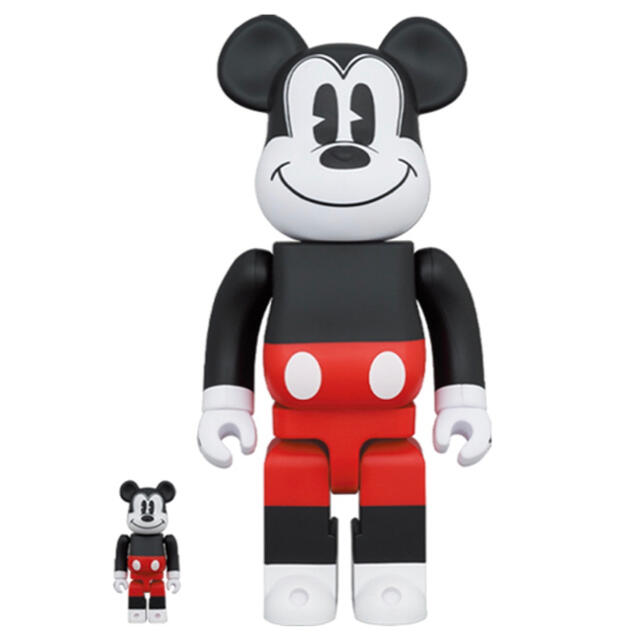 MEDICOM TOY(メディコムトイ)のBE@RBRICK MICKEY MOUSE R&W 100％ & 400％ キッズ/ベビー/マタニティのおもちゃ(ぬいぐるみ/人形)の商品写真