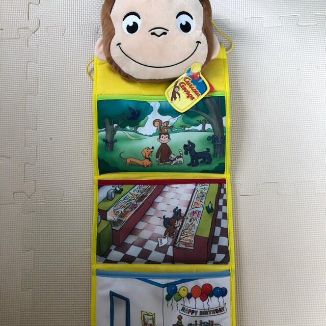 おさるのジョージ　ウォールポケット エンタメ/ホビーのおもちゃ/ぬいぐるみ(キャラクターグッズ)の商品写真