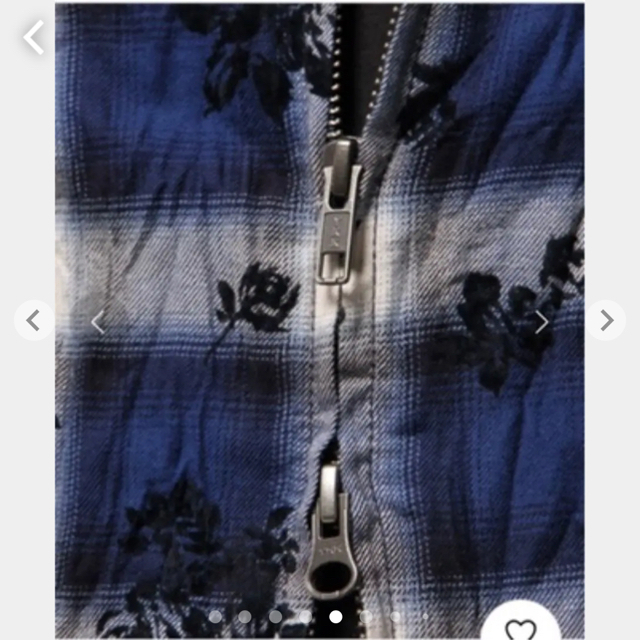 TORNADO MART(トルネードマート)のトルネードマート　花柄　フロッキープリントフードシャツ　L  チェック　ブルー メンズのトップス(シャツ)の商品写真