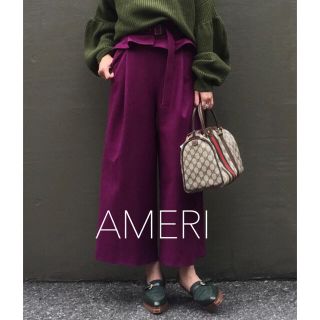 アメリヴィンテージ(Ameri VINTAGE)のほぼ未使用【AMERI】ドッキングベルトパンツ パープル アメリヴィンテージ(クロップドパンツ)