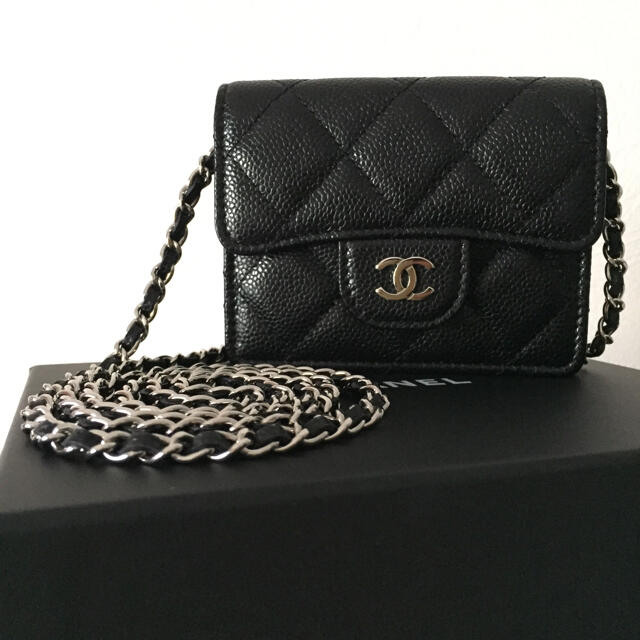 新品未使用 CHANEL チェーンクラッチ チェーンウォレット カードホルダー