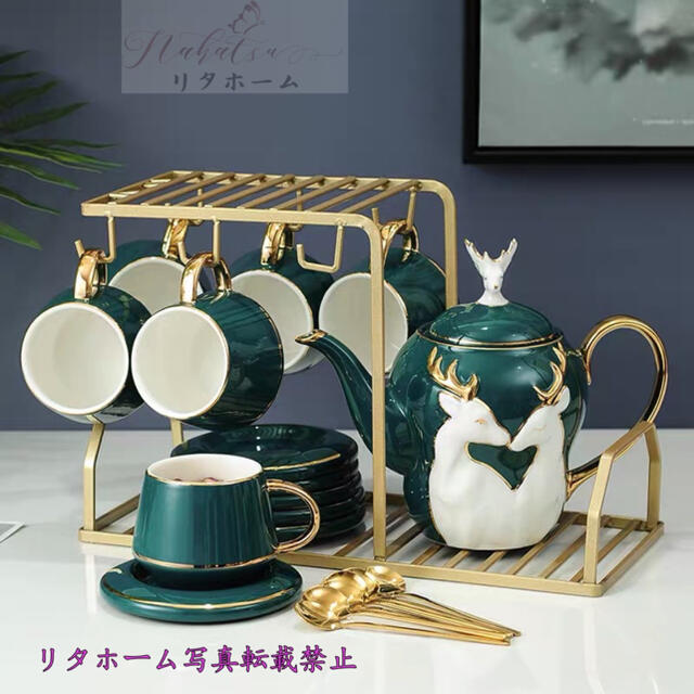 西洋ティーコーヒーカップセット カップ&ソーサー6客セット陶磁器ティーセット | フリマアプリ ラクマ