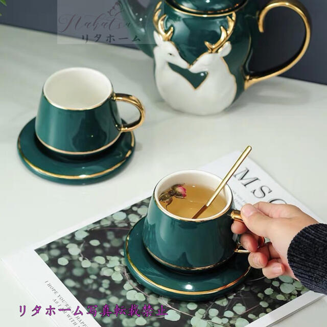 西洋ティー・コーヒーカップセット カップ＆ソーサー6客セット ．花柄カップセット